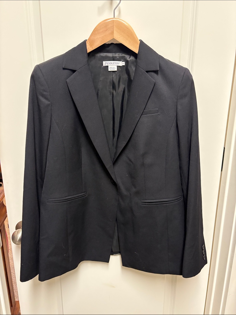 Pendleton Virgin Wool Lined Blazer Jacket Size 14